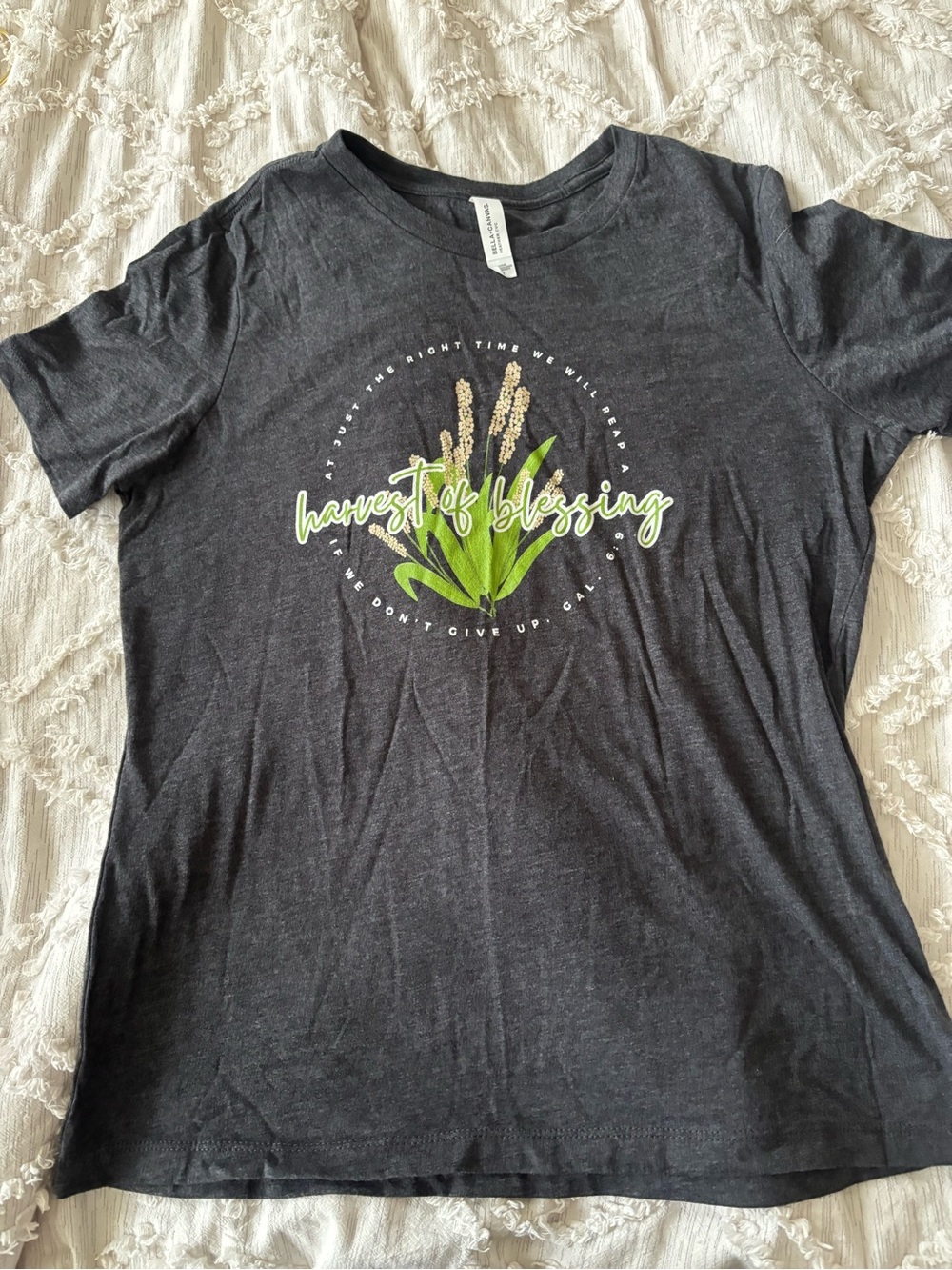 Harvest of Blessing Galatians 6:9 Christian Women’s Graphic Tee M